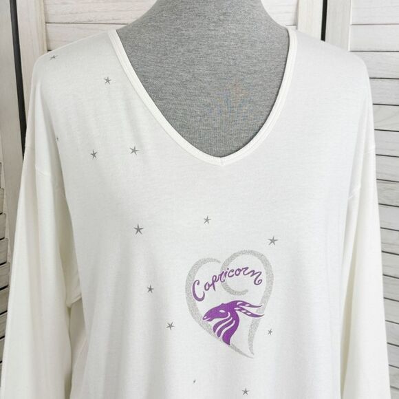 Victoria’s Secret Vintage Capricorn Astrology Cotton Nightshirt White Small - Picture 5 of 11